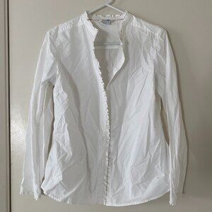 Boden Virginie Ruffle Shirt - White - Size 8